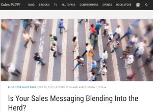 SalesPop Pipeliner CRM Guest Shawn Karol Sandy - Is your messaging blending into the heard